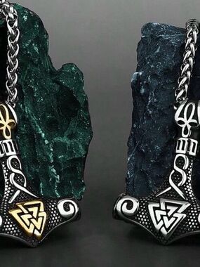 Men's Viking Thor Hammer Pendant Necklace - Nordic Jewelry
